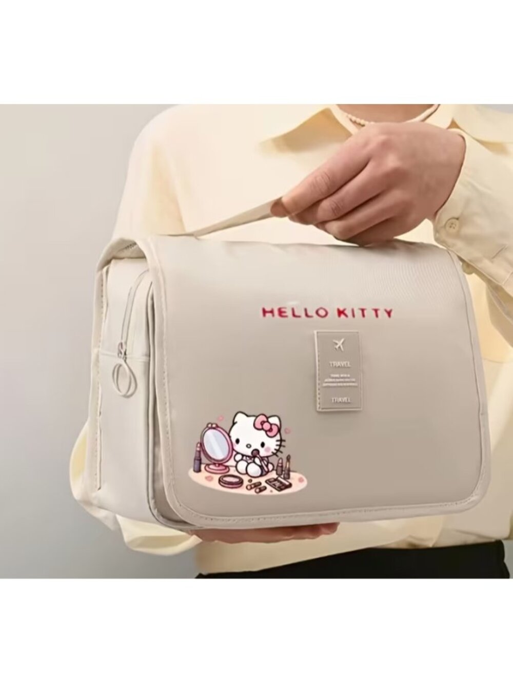 Hello Kitty Hanging Foldable Toiletry Bag Large Capacity Travel Organizer